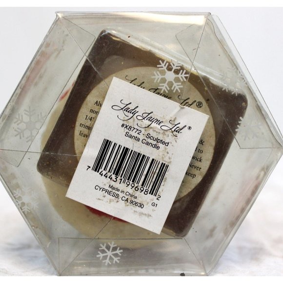 Lady Jane Holiday Molded Santa on a Rooftop Candle Sculpted Wood Carved Look - Picture 9 of 12